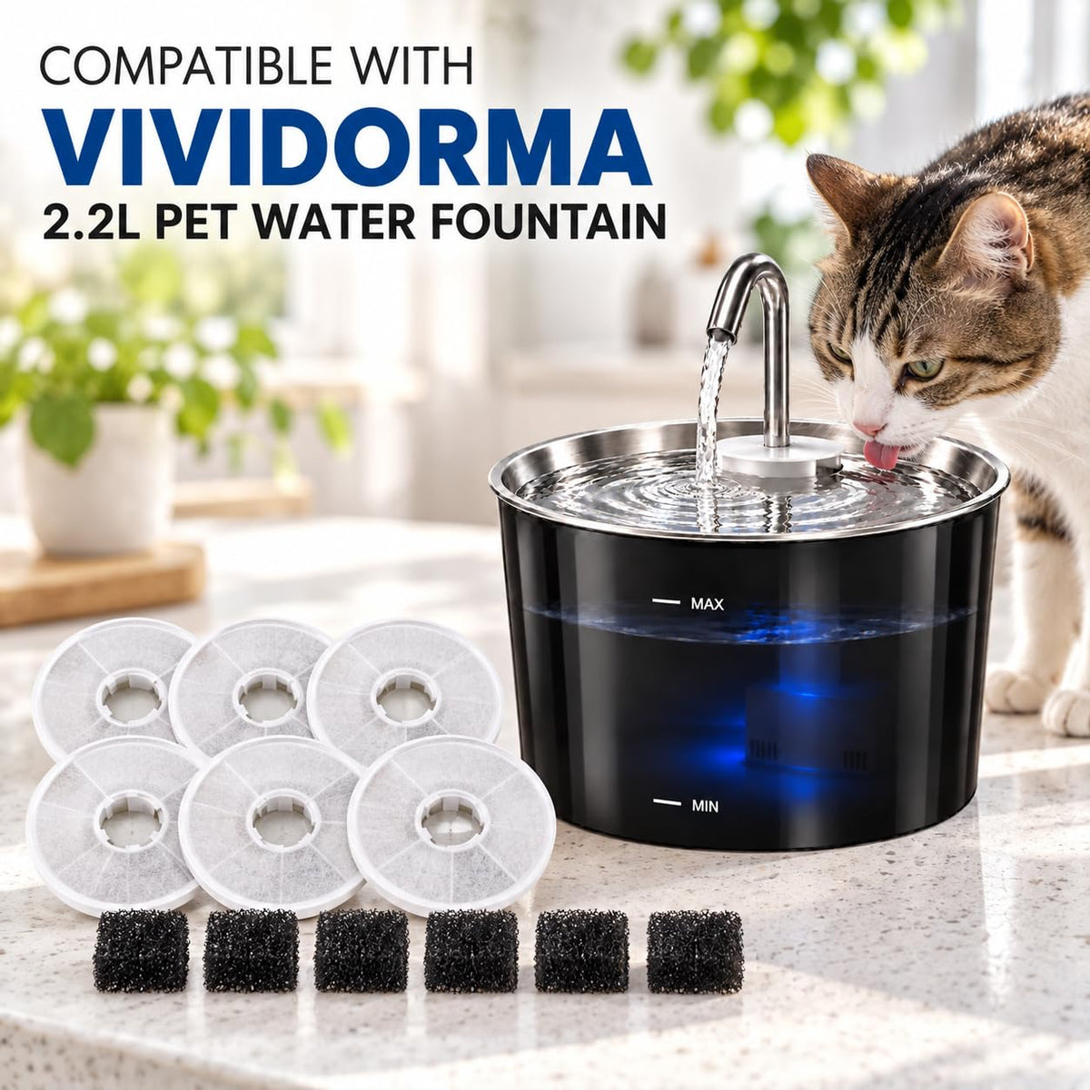 2.2L Pet Fountain Replacement Filters