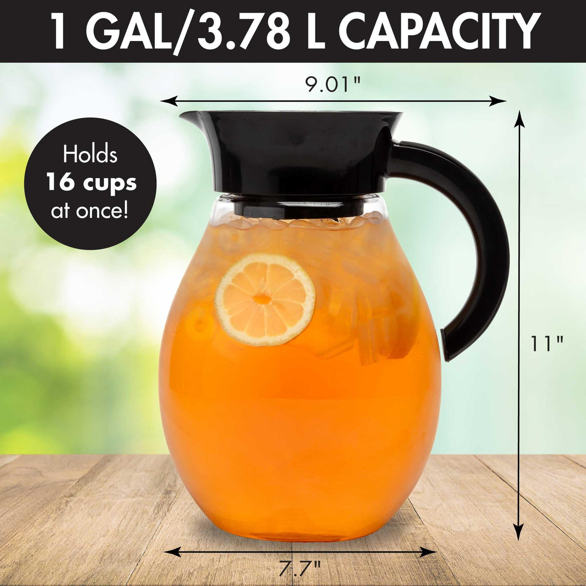 The Big Iced Tea Maker and Infuser (Black / 128 Ounces / Pitcher)