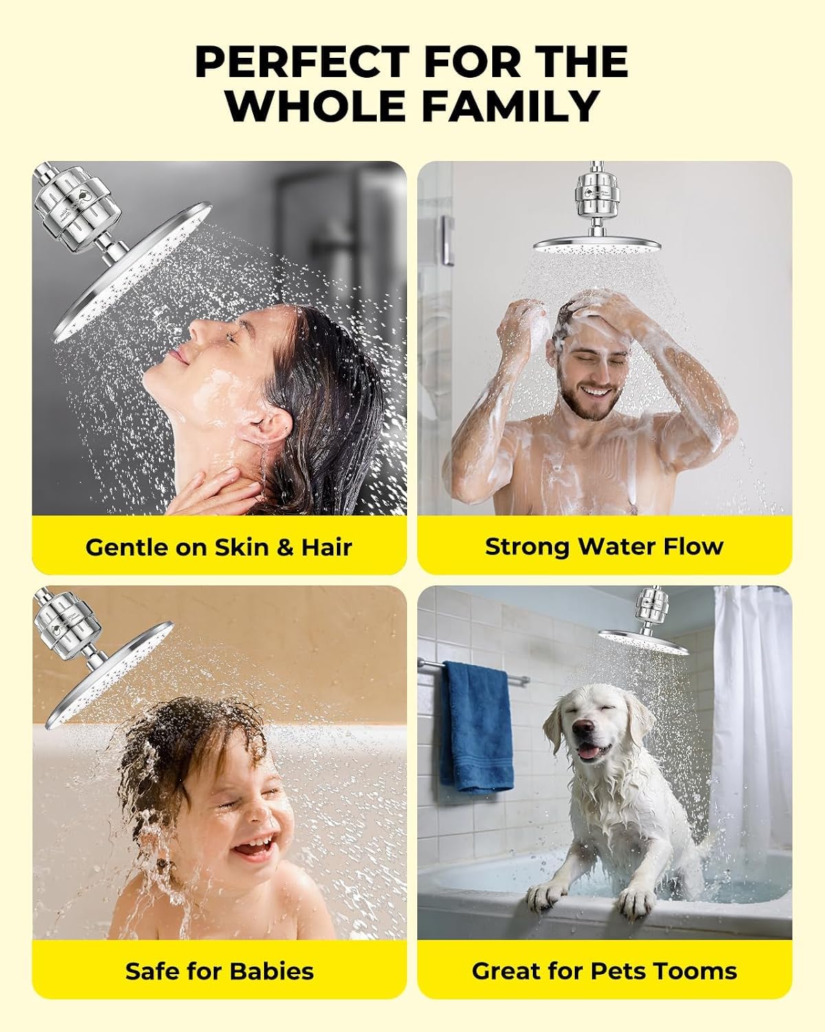 30 Stage Shower Filter with Replacement Cartridges (Yellow)