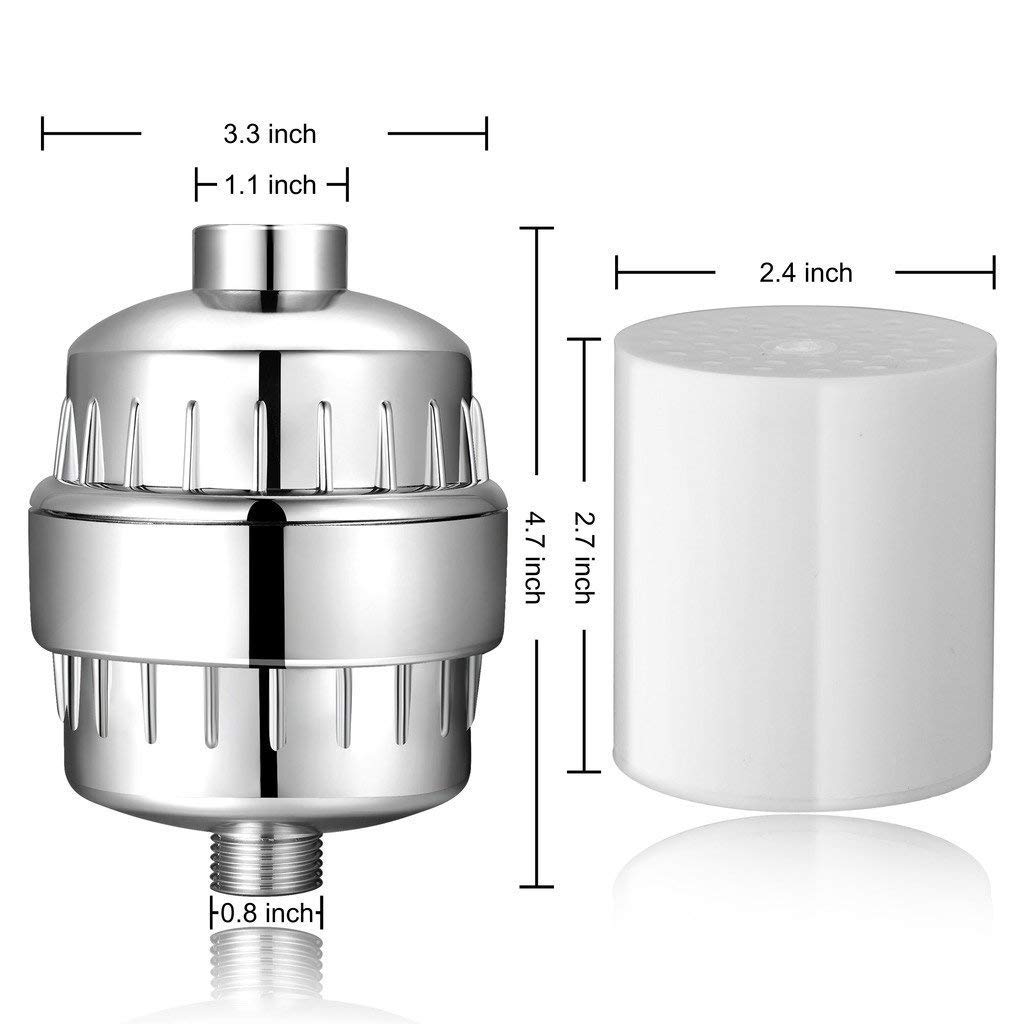 20 Stage Shower Hard Water Purification Filter Showerhead Activated Carbon Water Purifier Chlorine Removal Reduce Dry Itchy Skin (20 Stages Filt)