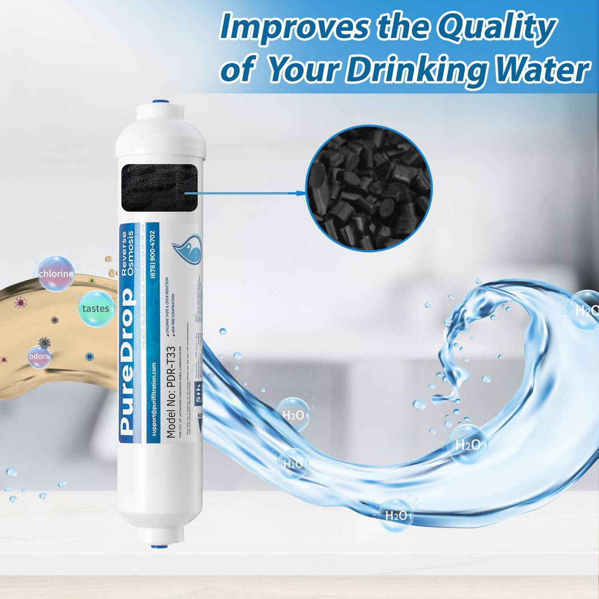 PDR F10KU 50 GPD Reverse Osmosis Water Filter 1 (1-Year Replacement Filter w/AK&UV)