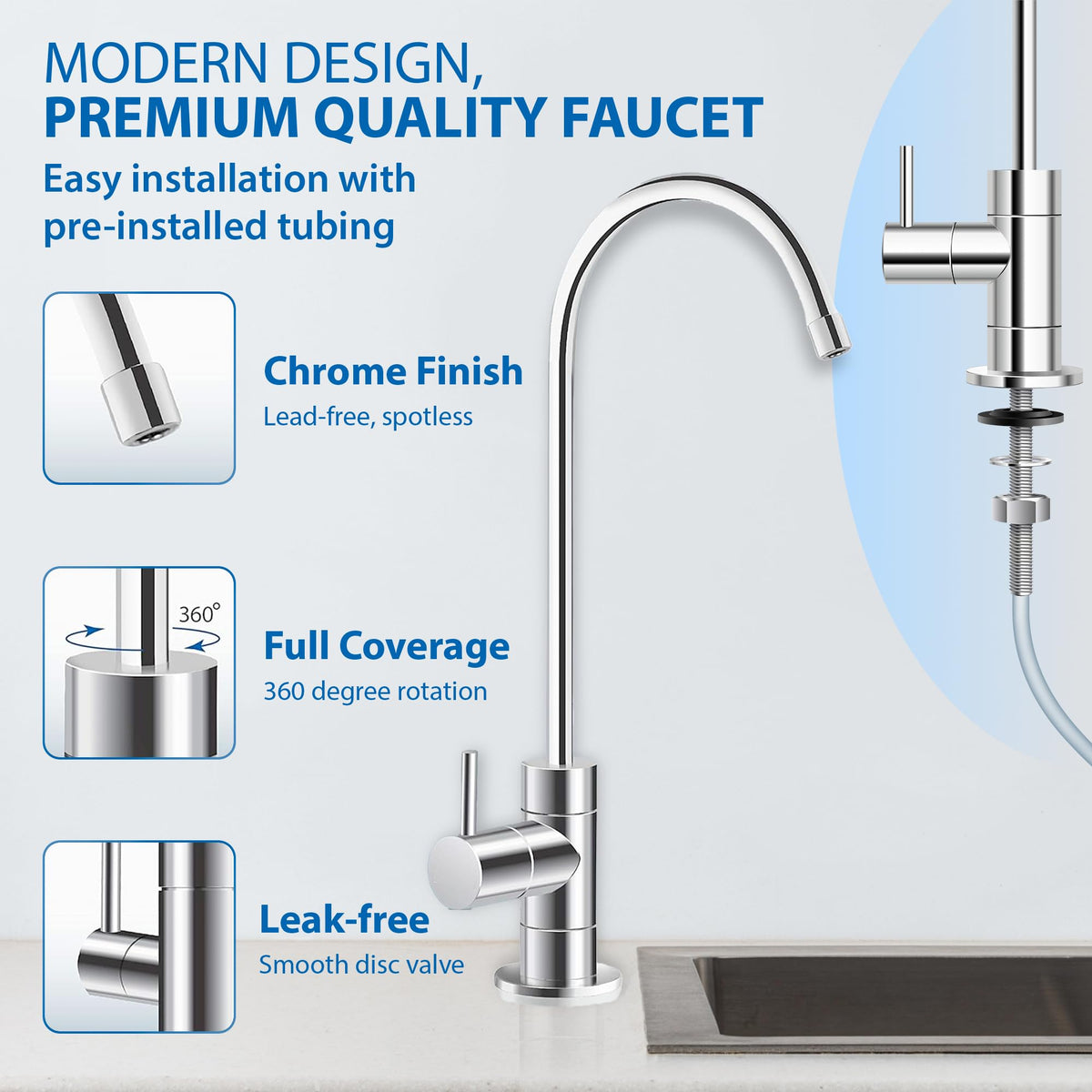 RO-90, 5-Stage Under Sink Reverse Osmosis System, 90 GPD (RO System)