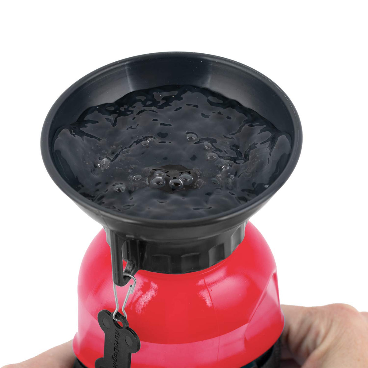 AutoDogMug Dog Water Bottle with Built (Red)