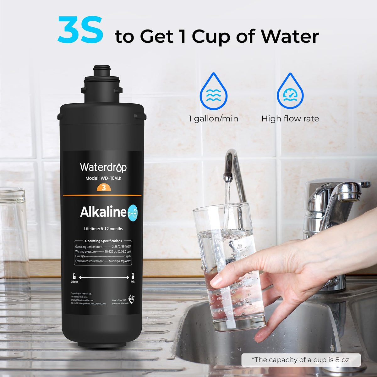 10ALK Replacement for Waterdrop TSB (Black-10ALK)