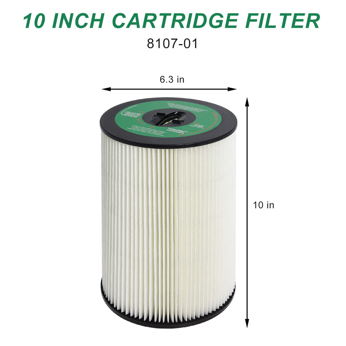 8107 01 Central Vacuum Cleaner Filter Replacement Compatible with Dirt Devil (10 in)