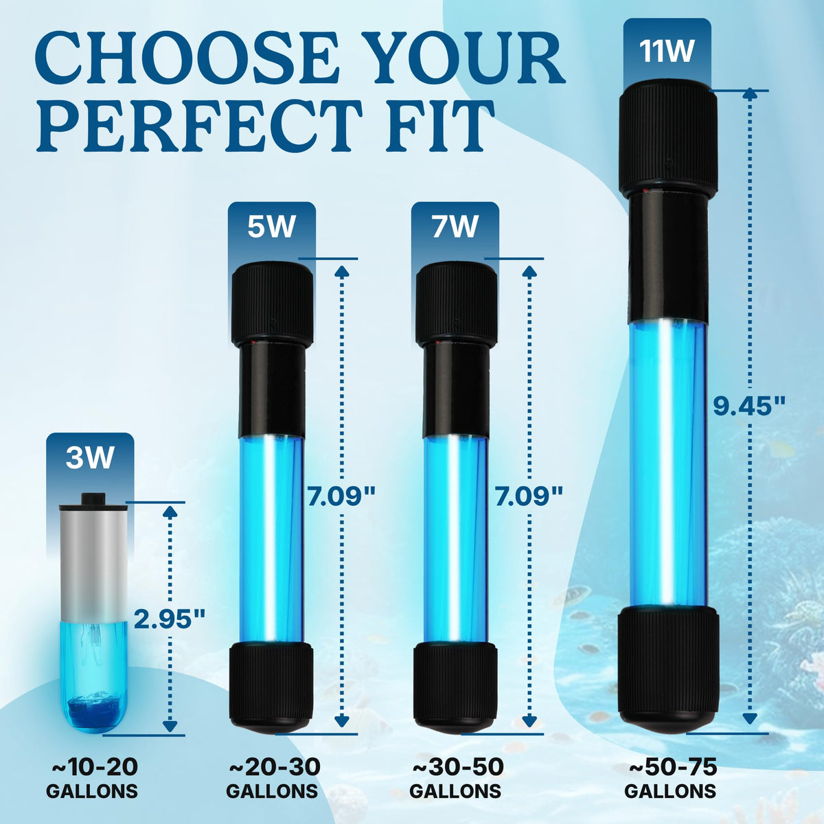 7W Water Clarifying Light for Aquarium (Without Timer / 7W UV Light)