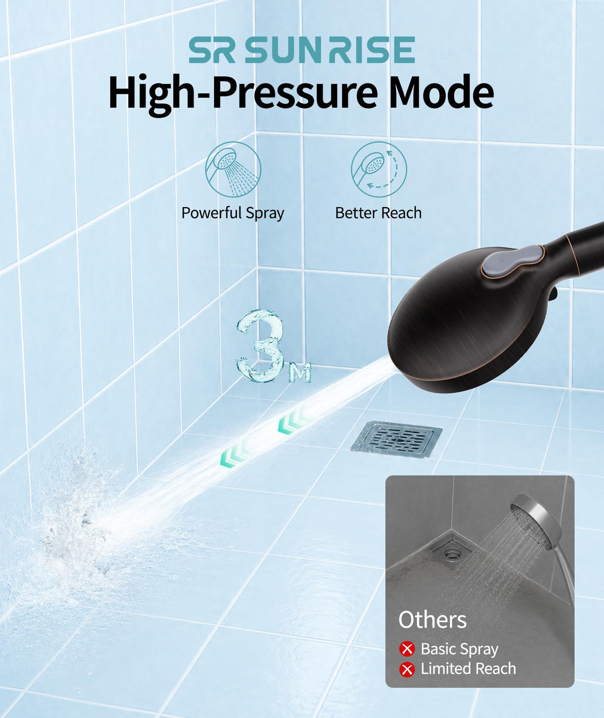 Filtered Shower Head with Handheld High Pressure 9 Spray Mode Showerhead Detachable Shower Head Water Softener Filters Beads for Hard Water Remove Chlorine 1 Filter Black Brown (Black Brown)