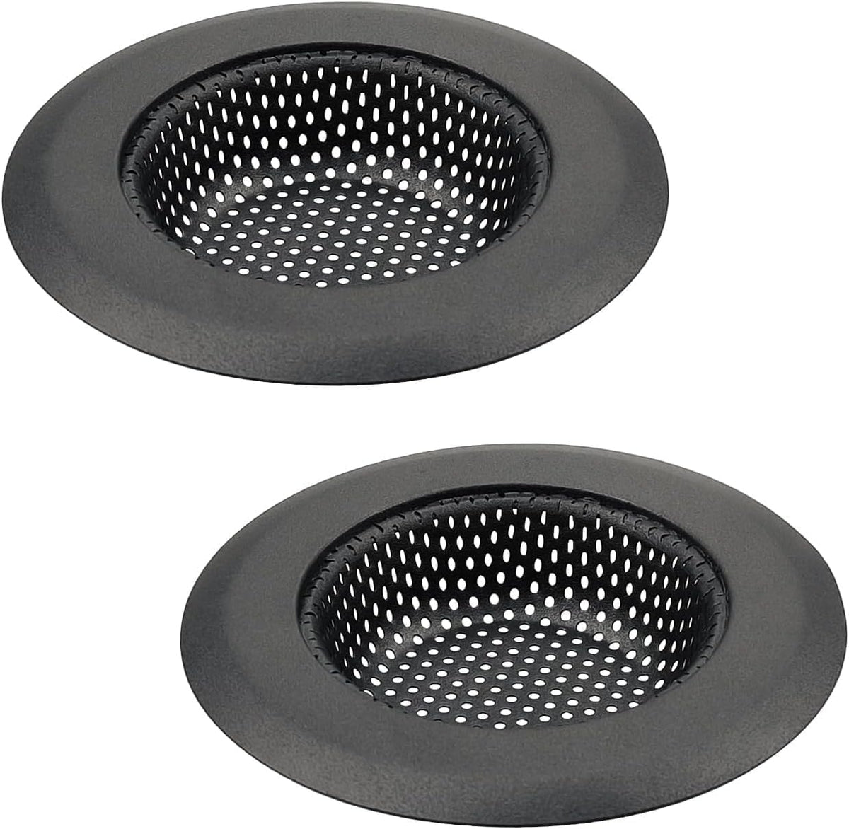 2 Pcs Sink Strainer for Most Kitchen Sink Drain Basket (Metal Black-2pack)