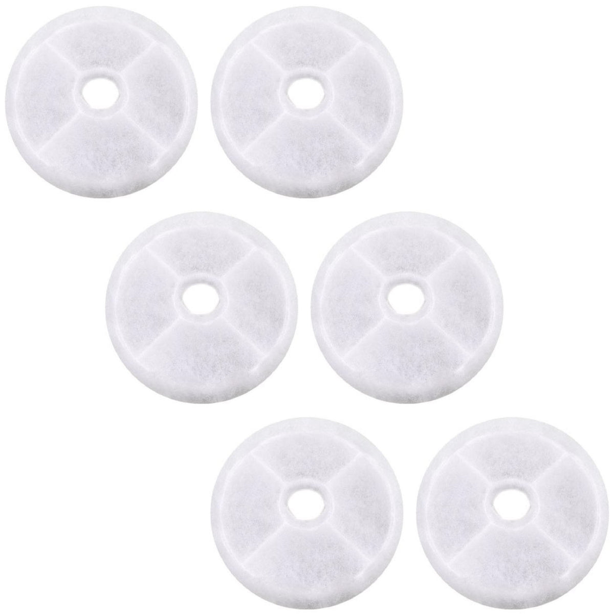 Replacement Water Filter Compatible with Catit Design Senses Fountain (5.75" x 0.6" (Pack of 6))