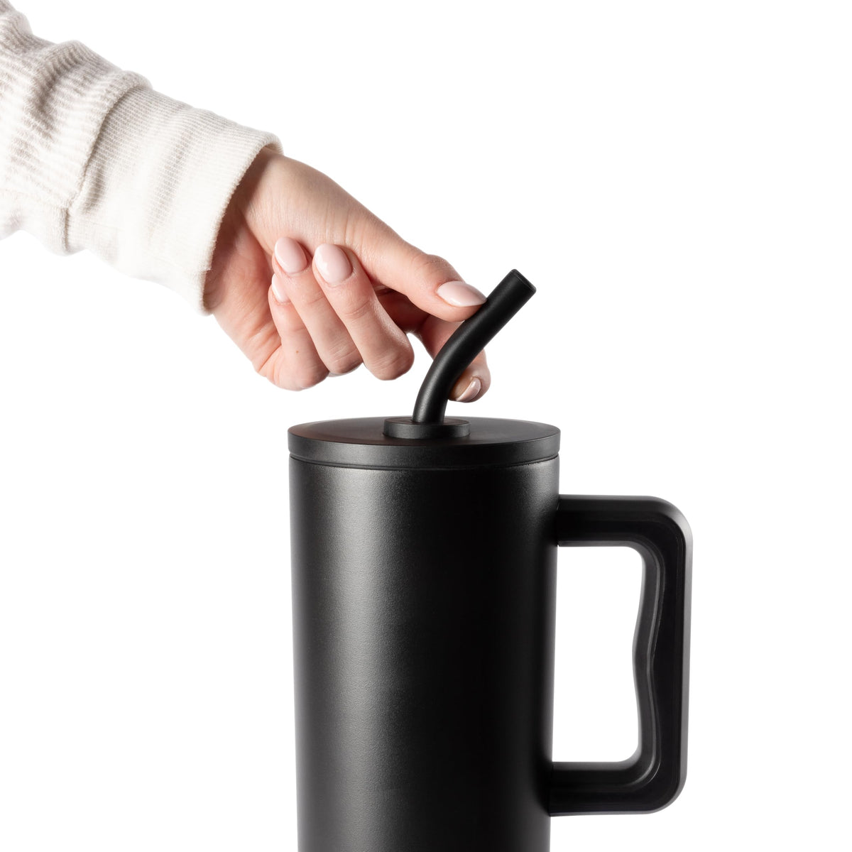 40oz Leak Proof Ceramic Lined Tumbler with Handle (Pattern: Downhill Skiing / 40 Ounces / 40oz | Signature)