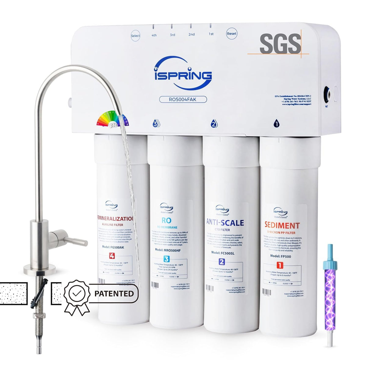 RO5004F AK UV Alkaline Reverse Osmosis Water Filter