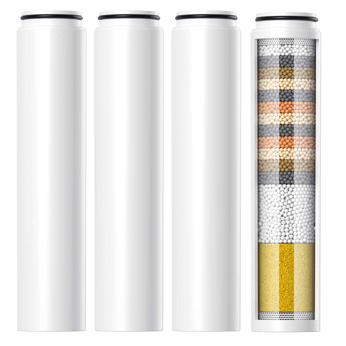 4 Pack Shower Replacement Filters for Cobbe Handheld Shower Head #CF1101 (White-Standard)
