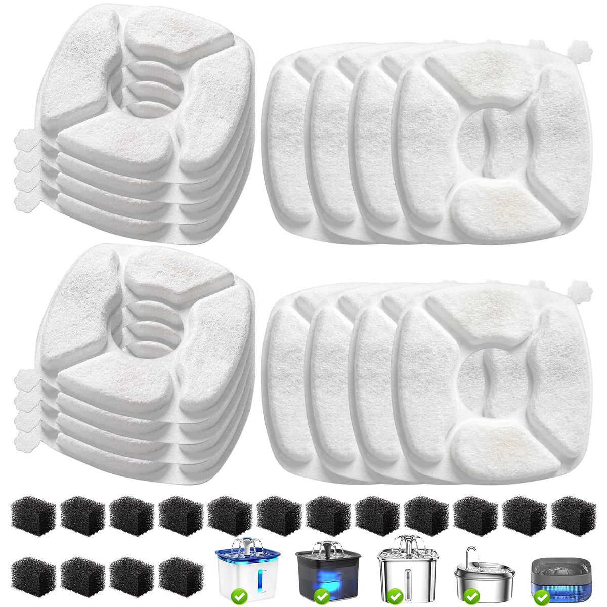 32 Pcs Cat Water Fountain Replacement Filters