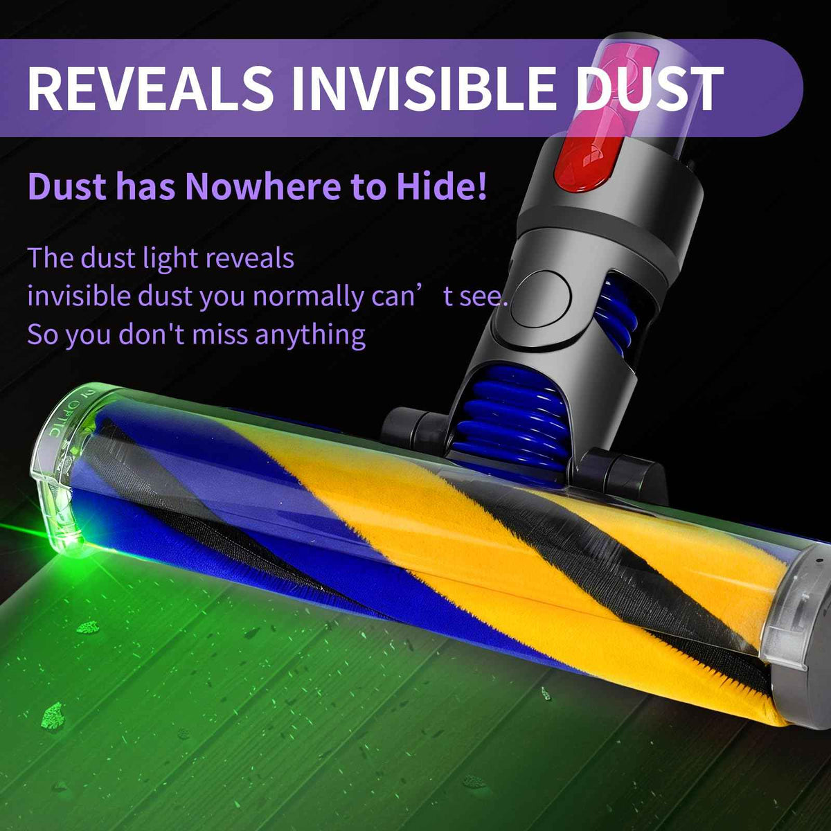 V15 Optic Fluffy Cleaner Head Compatible with Dyson V8 V10 V11 V15 (Multicolor-V15 Optic Head)