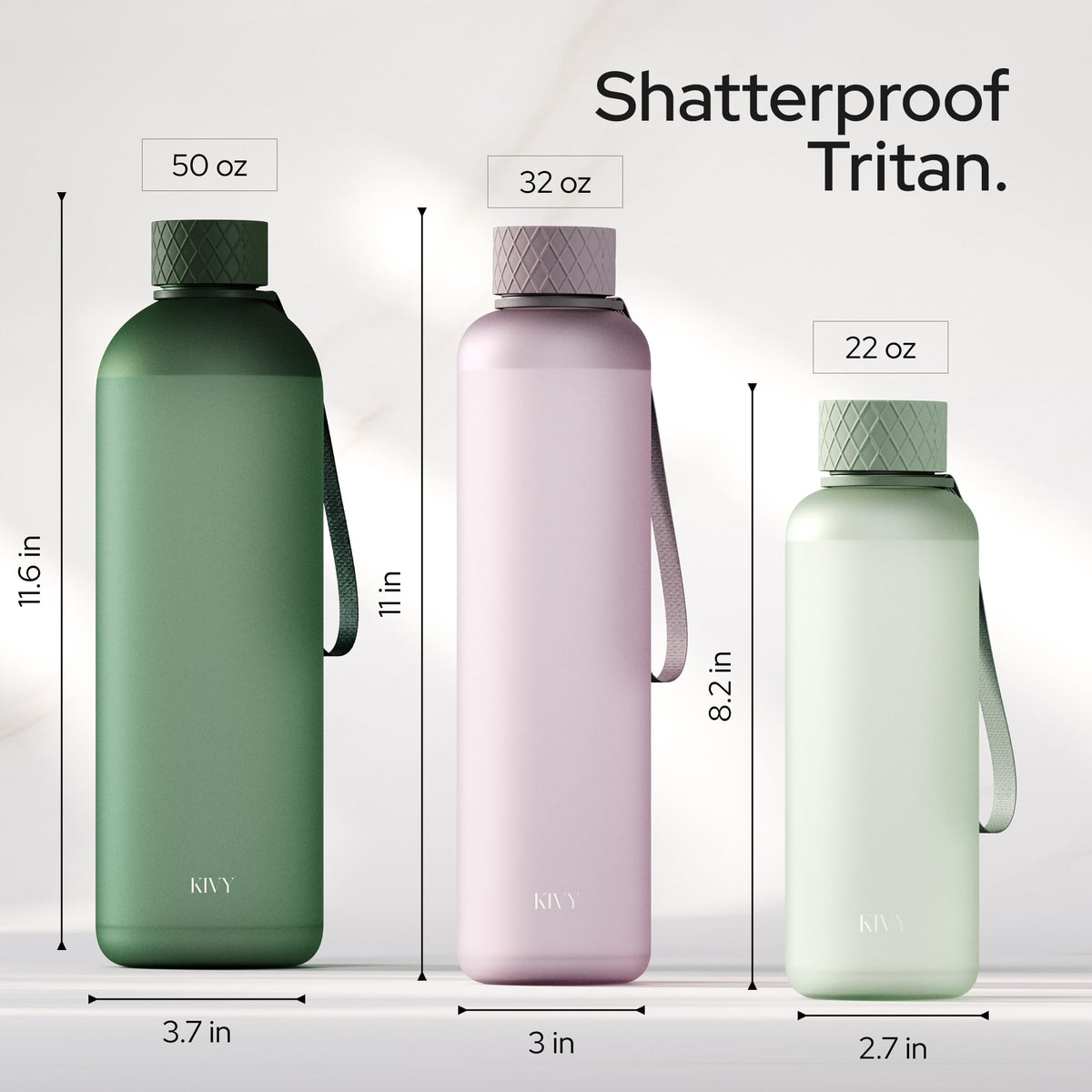 Slim Water Bottle 32oz Tritan (Light Green / 32 Ounces)