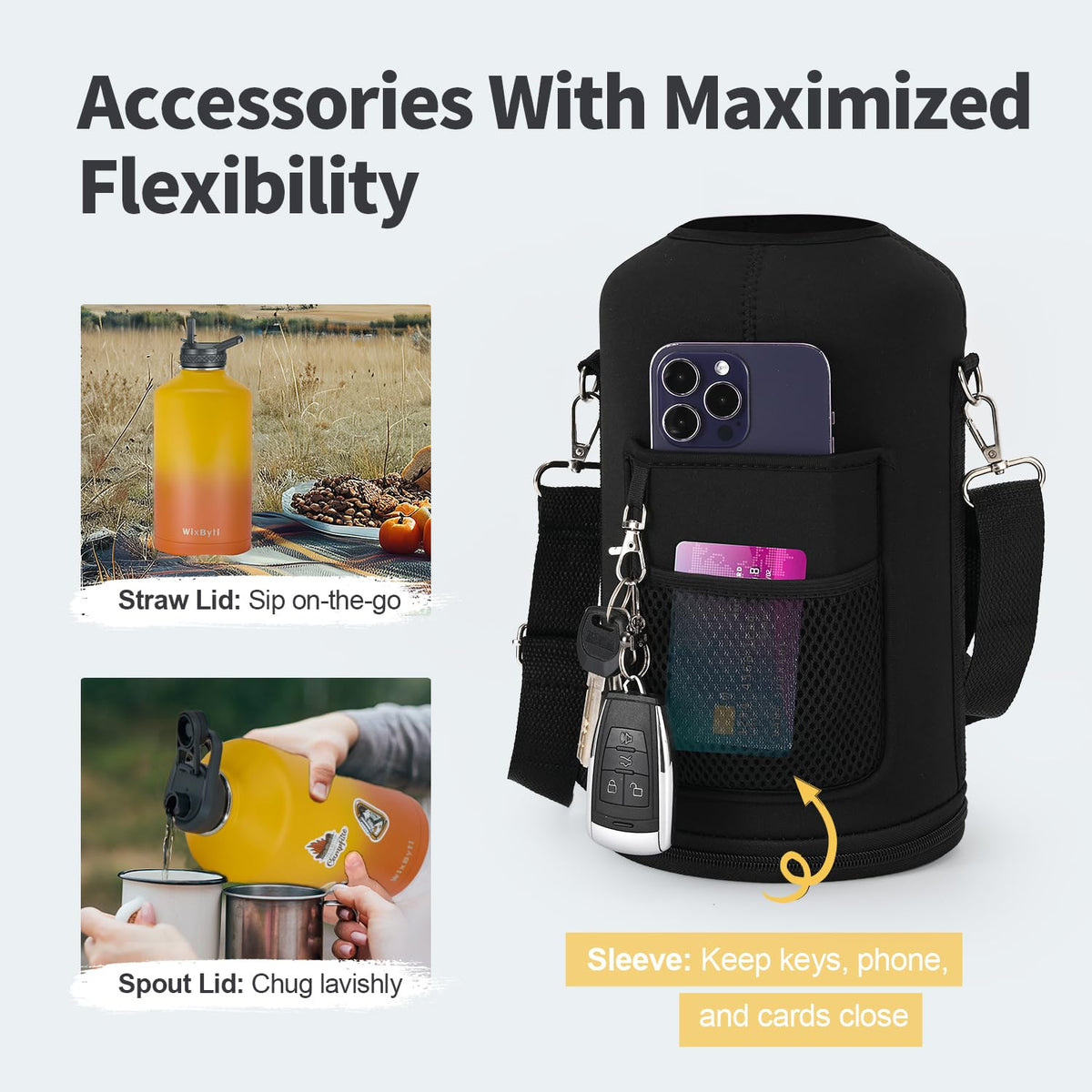 One Gallon Insulated Water Bottle (Orange Gradient / 128 Ounces)