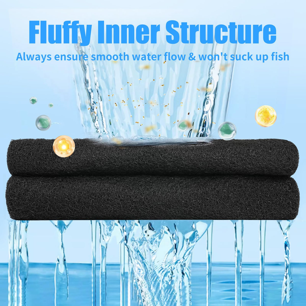 Aquarium Activated Carbon Filter Media Pad for Fish Tank Pond Canister Filter (10.5" x 72")