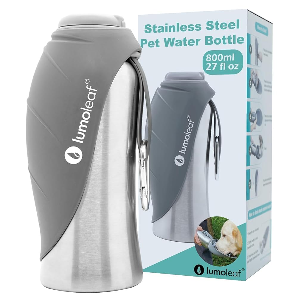 Portable Dog Water Bottle 27 OZ (Grey)