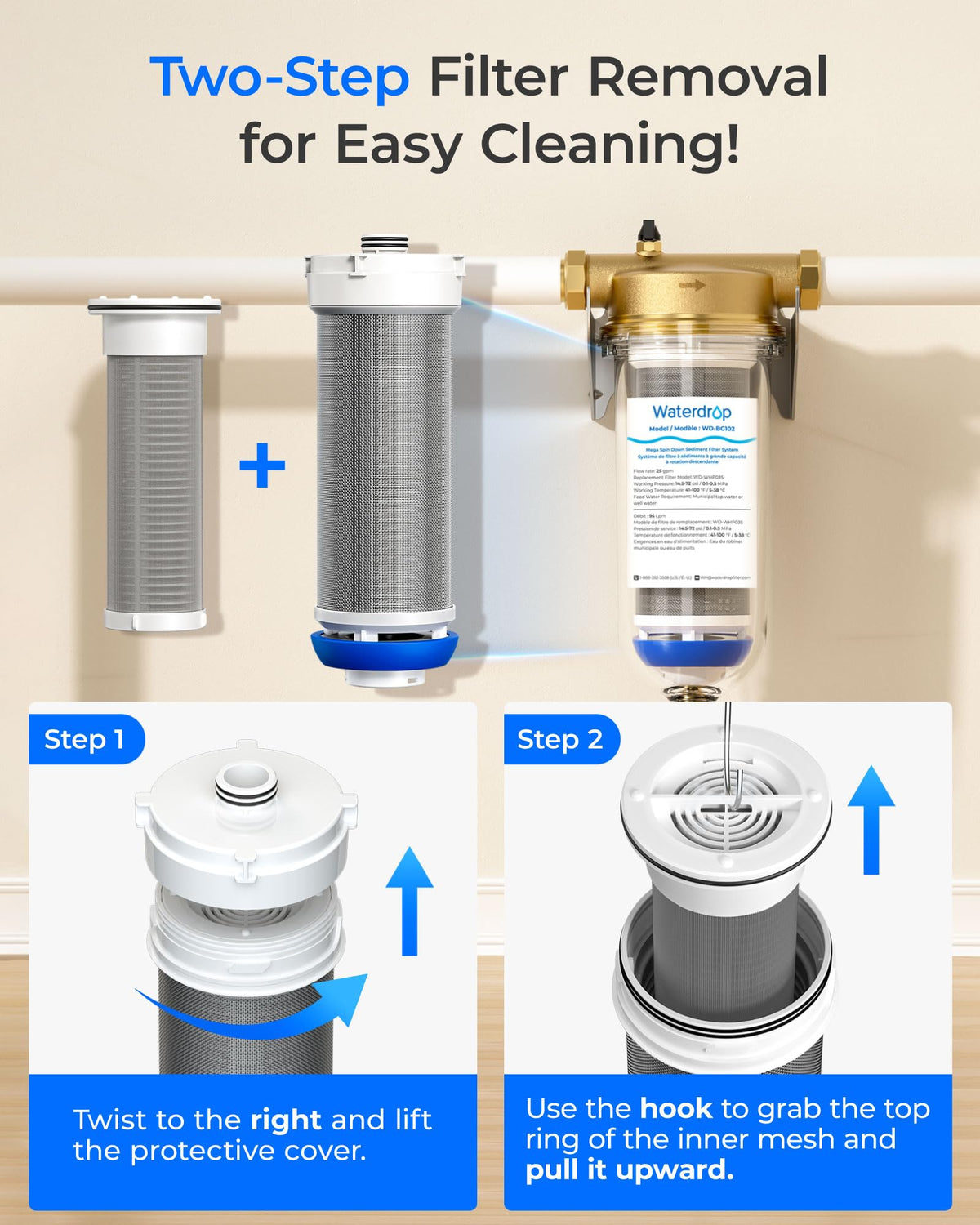 BG102 Mega Spin Down Sediment Filter