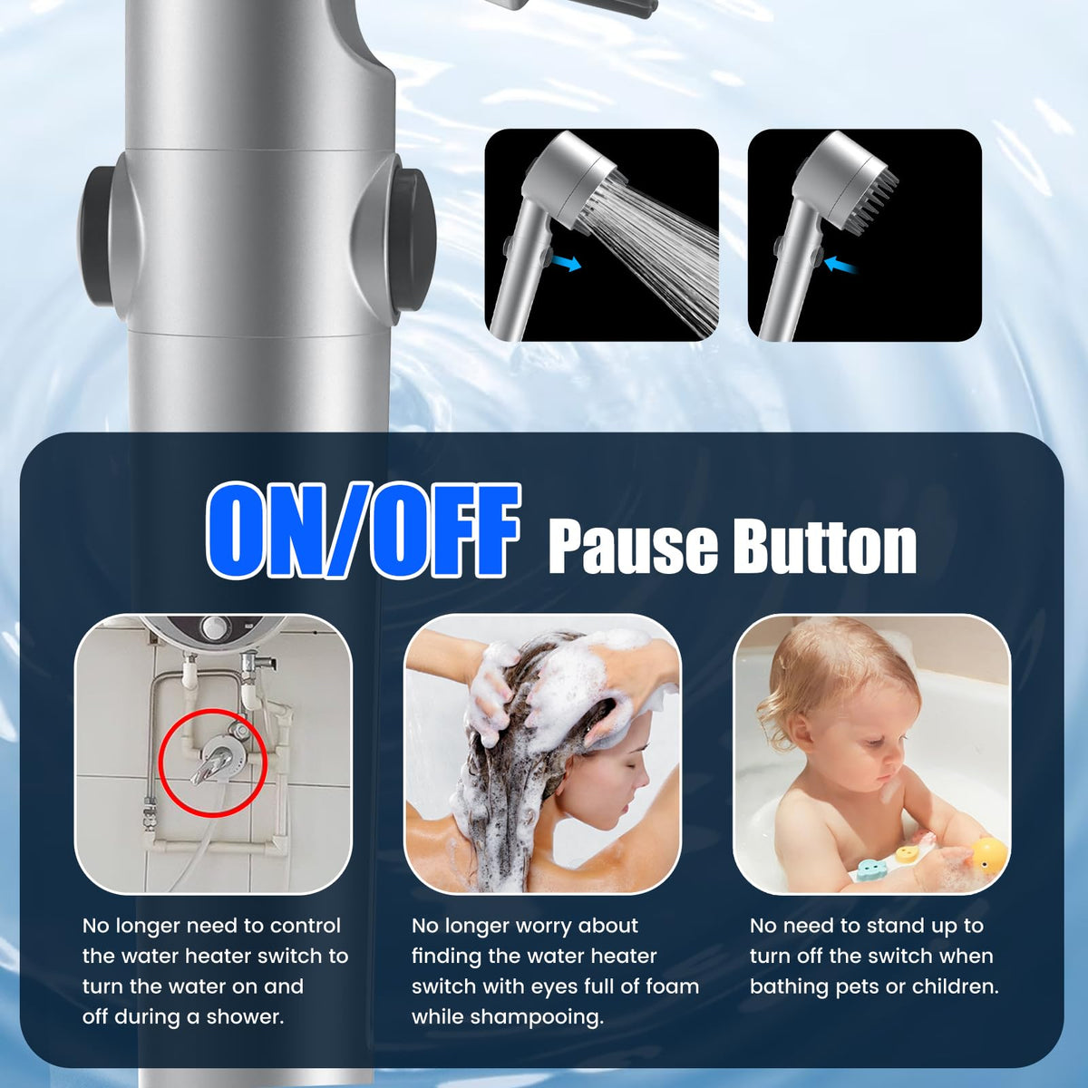 Filtered Shower Head with Handheld (Silver)