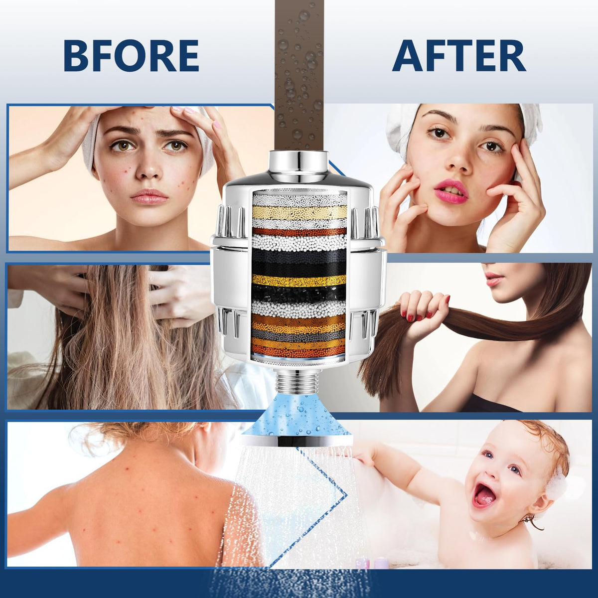 4 Pack 20 Stage Shower Filter Replacement Cartridge