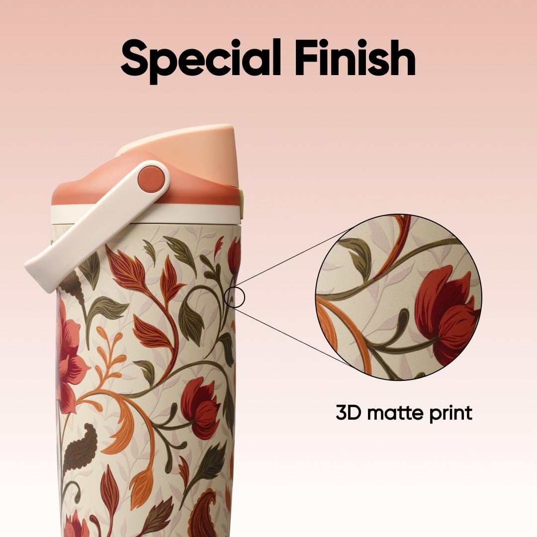 FreeSip Sway Stainless Steel Water Bottle 30 oz Woodland Boho (Woodland Boho / 30 Ounces)