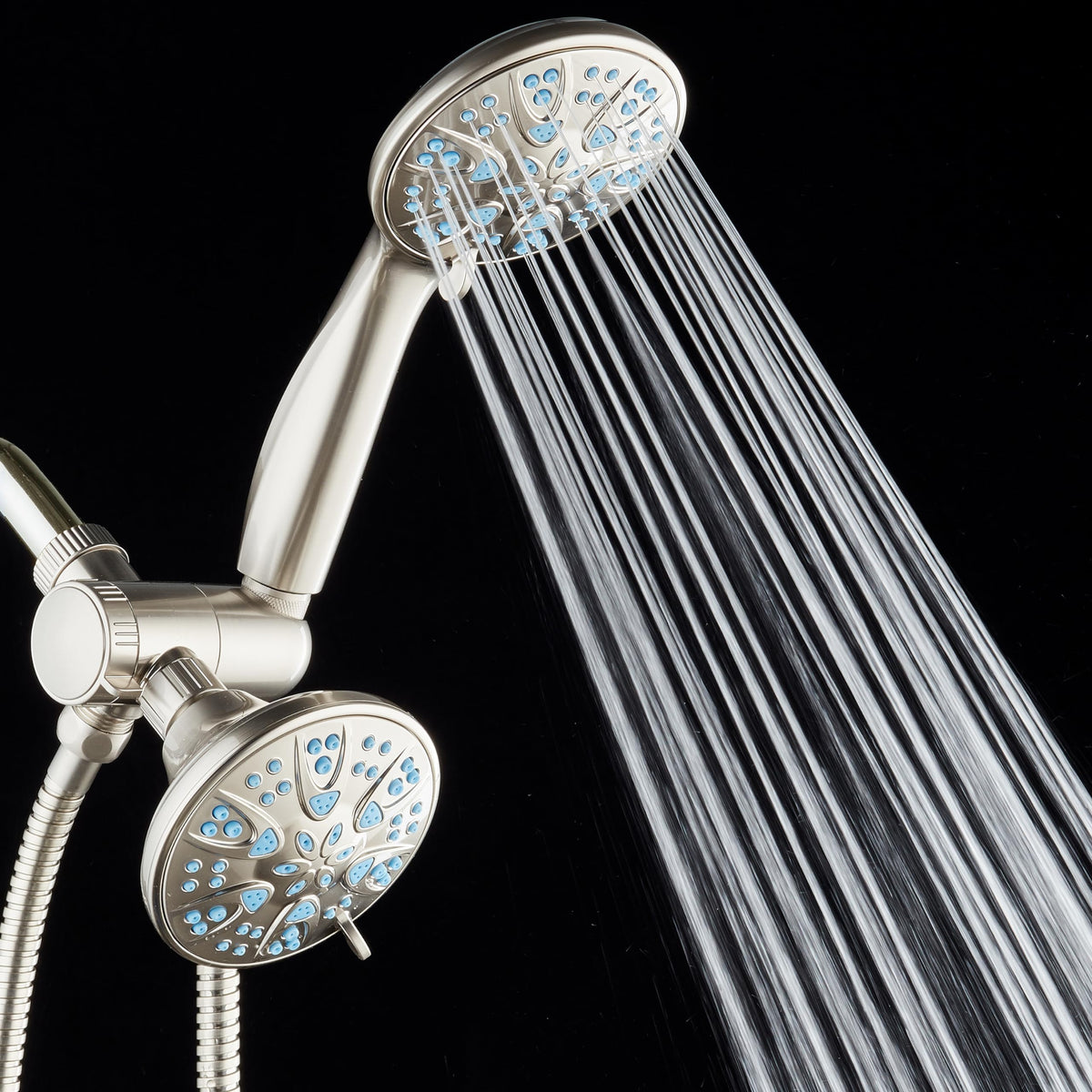 Antimicrobial (2.5 Gallons Per Minute / Satin Nickel / Aqua Blue Jets)