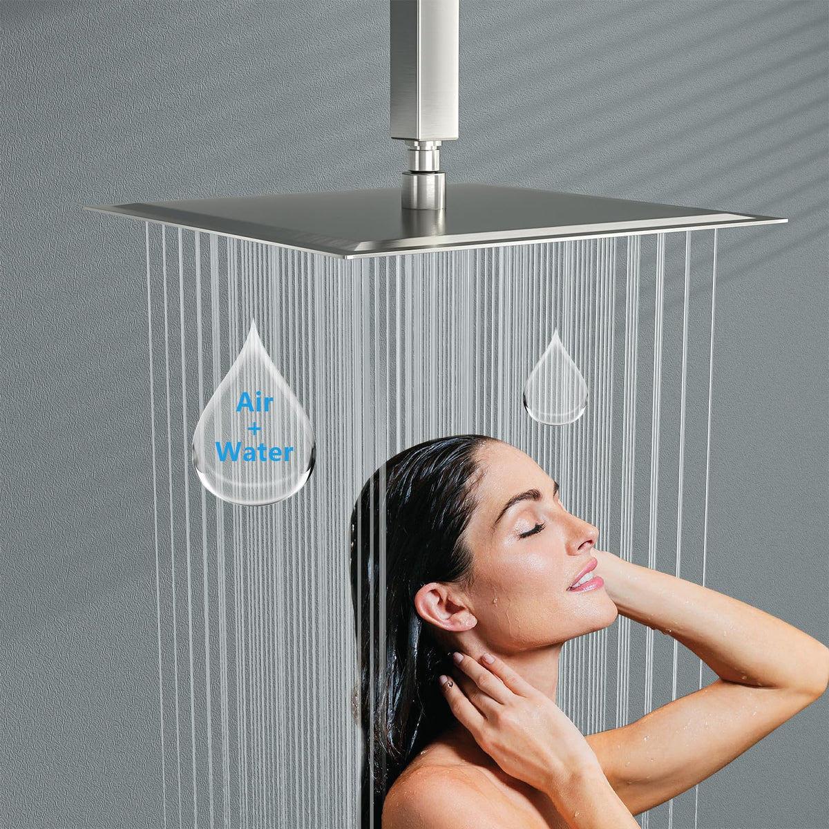 Rain Shower Heads High Pressure (Brushed Nickel / 10 Inch)