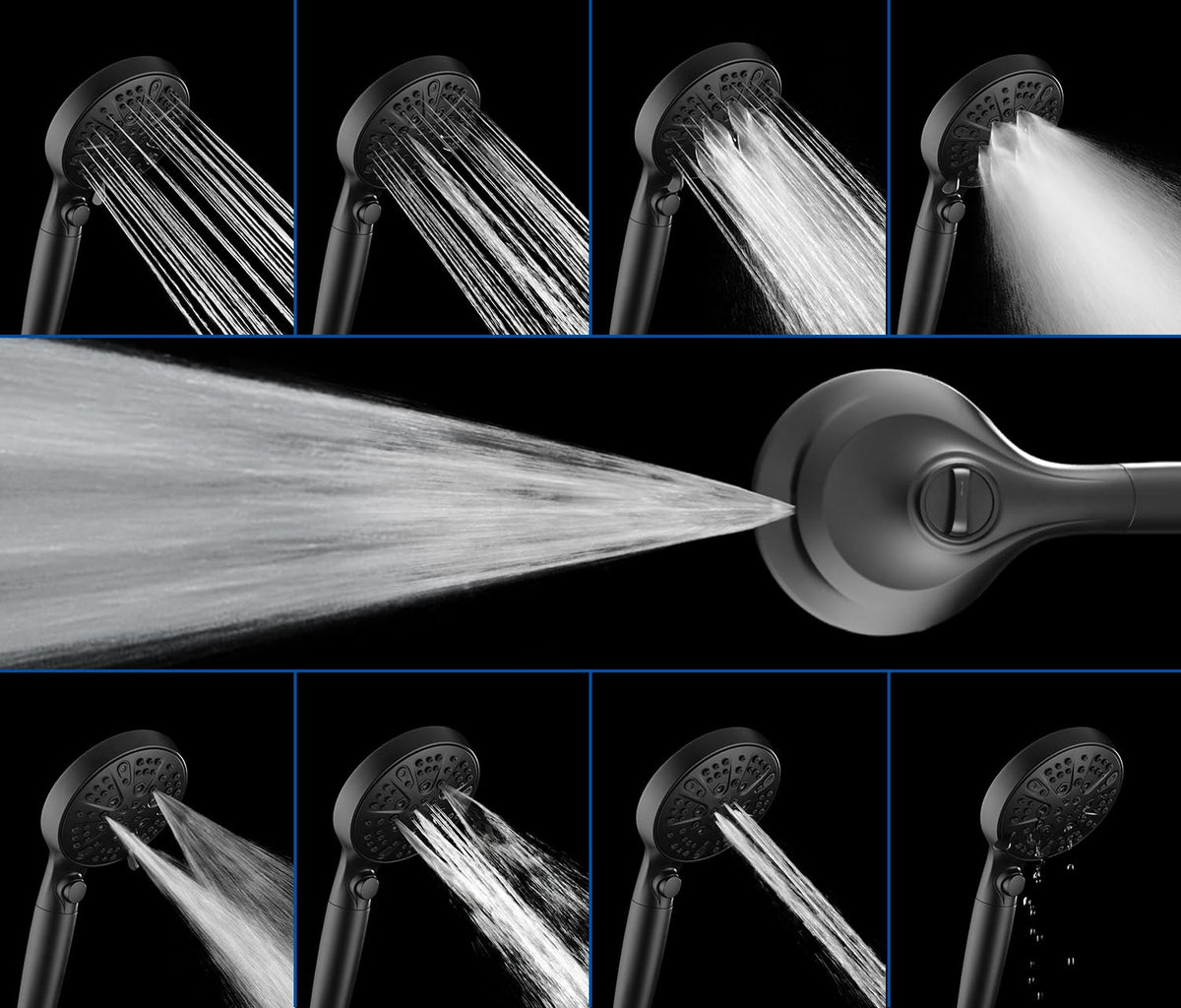 Rain Shower Head with Filtered Handheld Spray Combo Black 2.5 GPM (Black / 2.5 GPM)