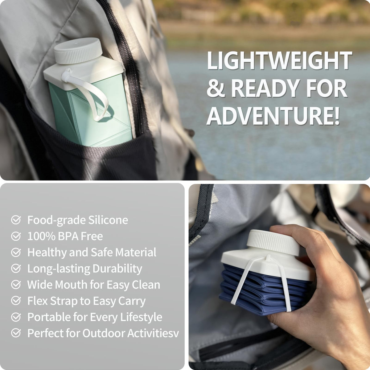 Collapsible Water Bottles (Type4 Gray)