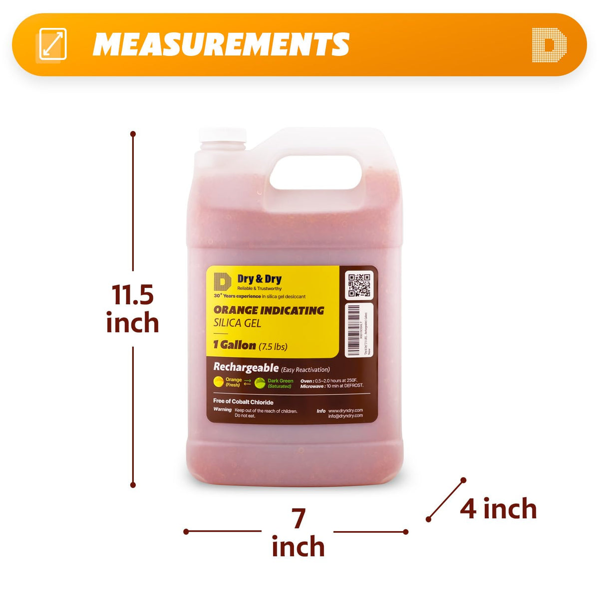 Dry & Dry" [30 LBS] Premium Orange Indicating Silica Gel Desiccant Beads (Orange / 30 LBS)
