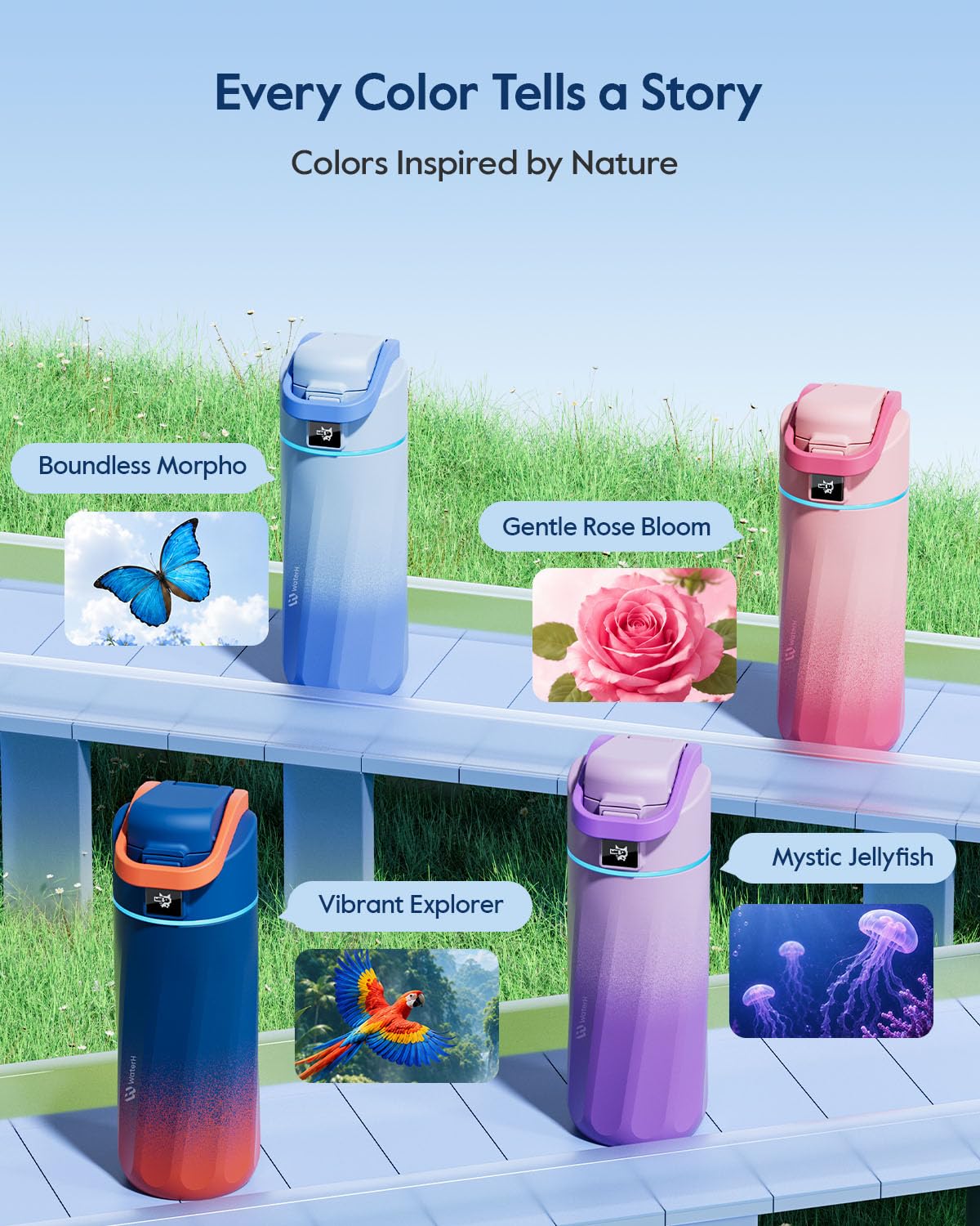BOOST Kids Smart Water Bottle with Reminder and Tracker (Mauve)