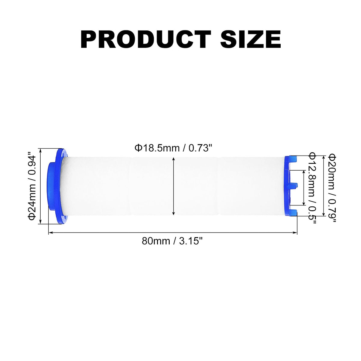12 Pcs Shower Head Filter 3.1 Inch PP Cotton Filter Cartridge Replacement High (3.1 Inch)
