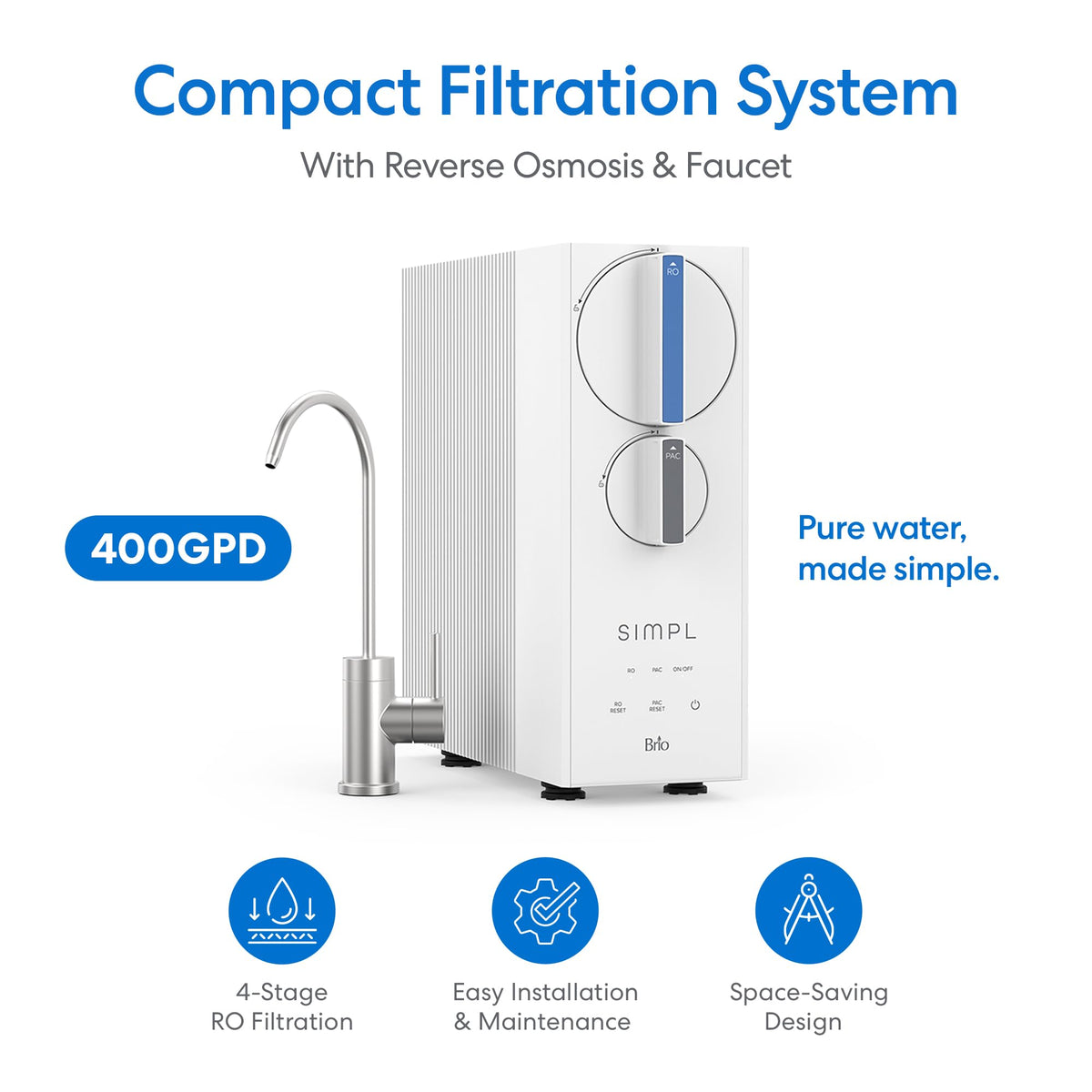 SIMPL Reverse Osmosis Water Filter System (400 GPD)