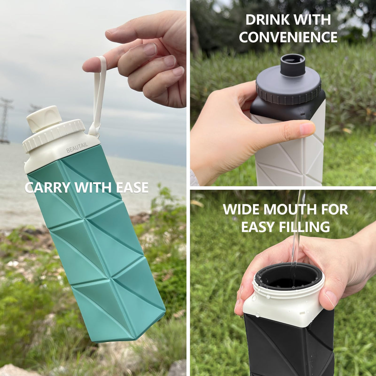 Collapsible Water Bottles 21 oz (Type3 Pink)