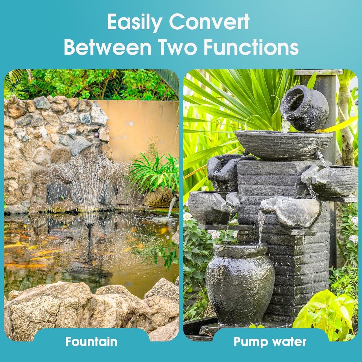 Pond Filter with Fountain Kits (S104 with Light)