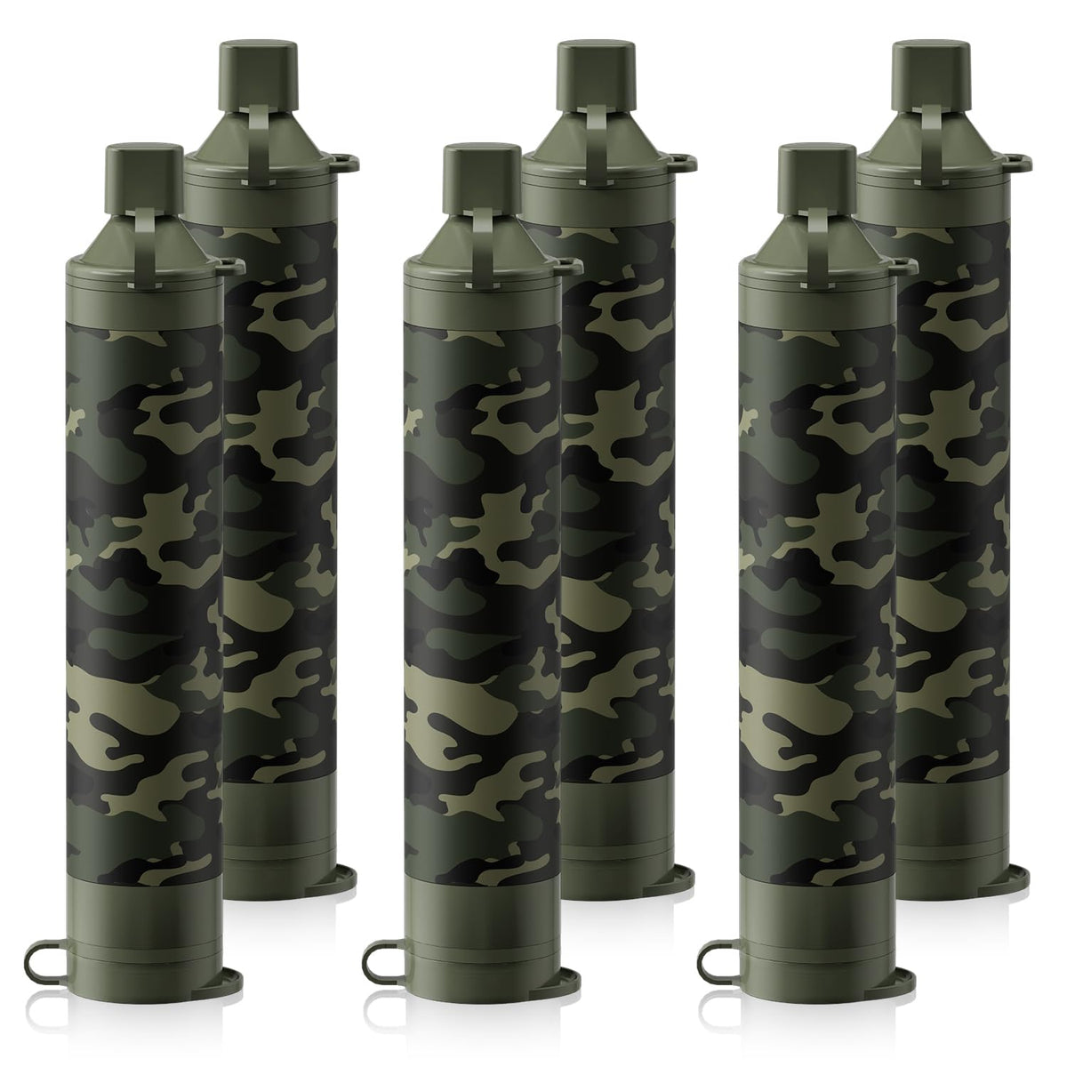 Personal Water Filter Straw S1 (6 Pack / Camo)