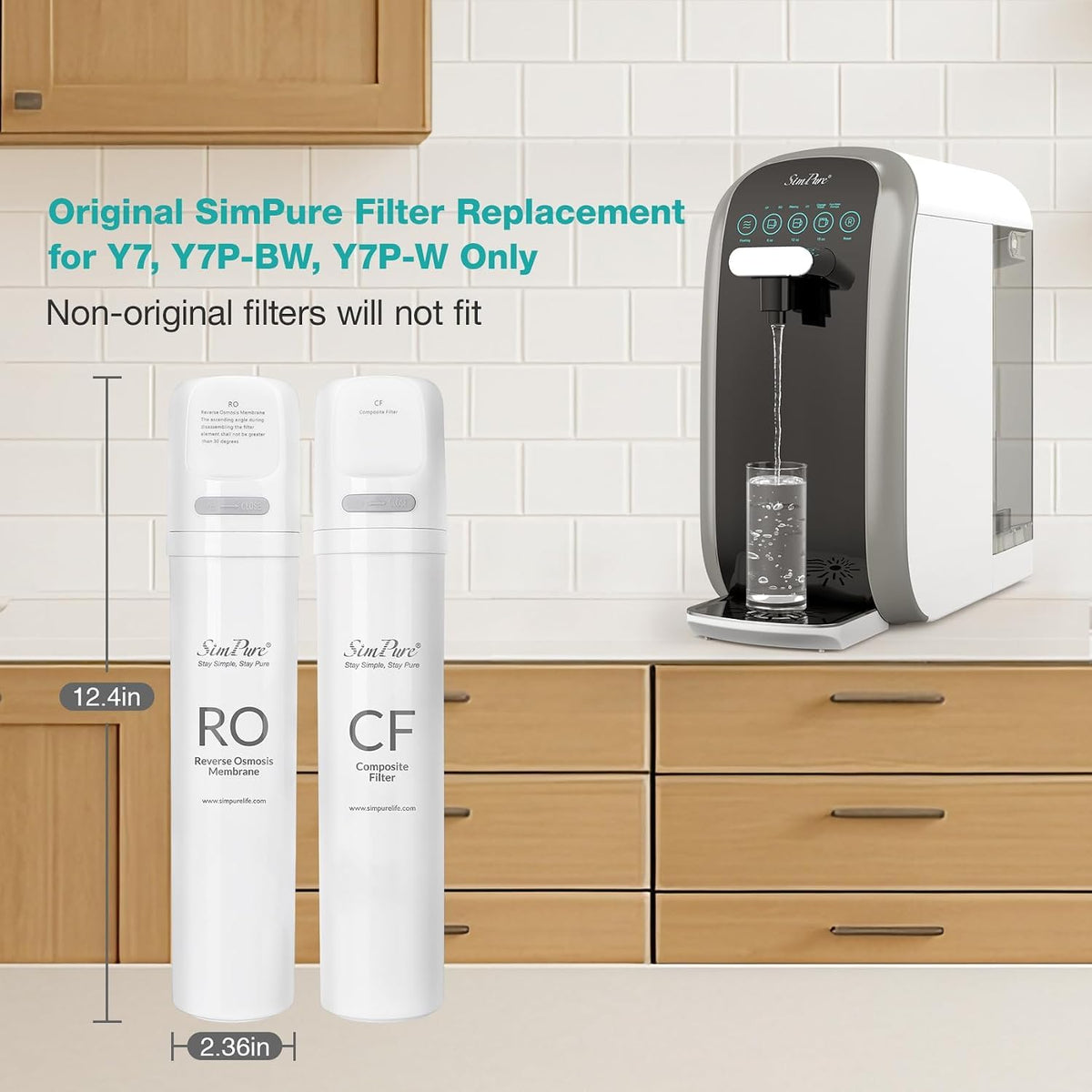 Original SimPure Y7P Series CF+RO Filter Replacement Cartridge (Y7/Y7P-2*CF+2*RO-Filter)