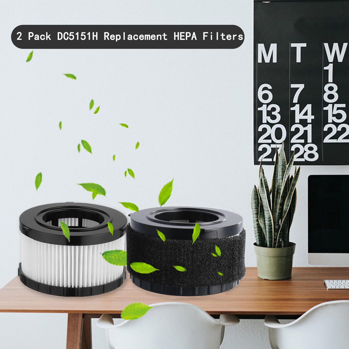 4 Pcs DC5151H HEPA Filter Compatible with DEWALT DC5151H DC515 DCV517 (4 Pack + 8 Foam Filters)