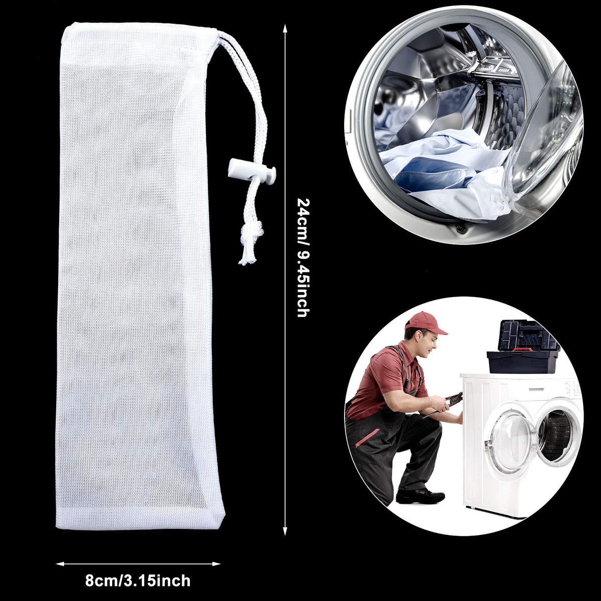 12 Pieces Lint Traps for Washing Machine Drain Hose Nylon Mesh