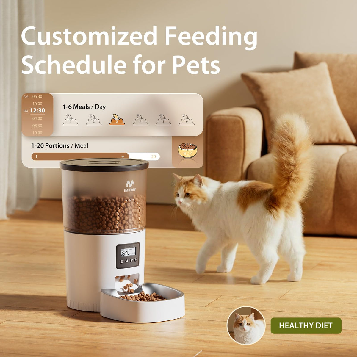 Automatic Cat Feeder (3l / White Black)