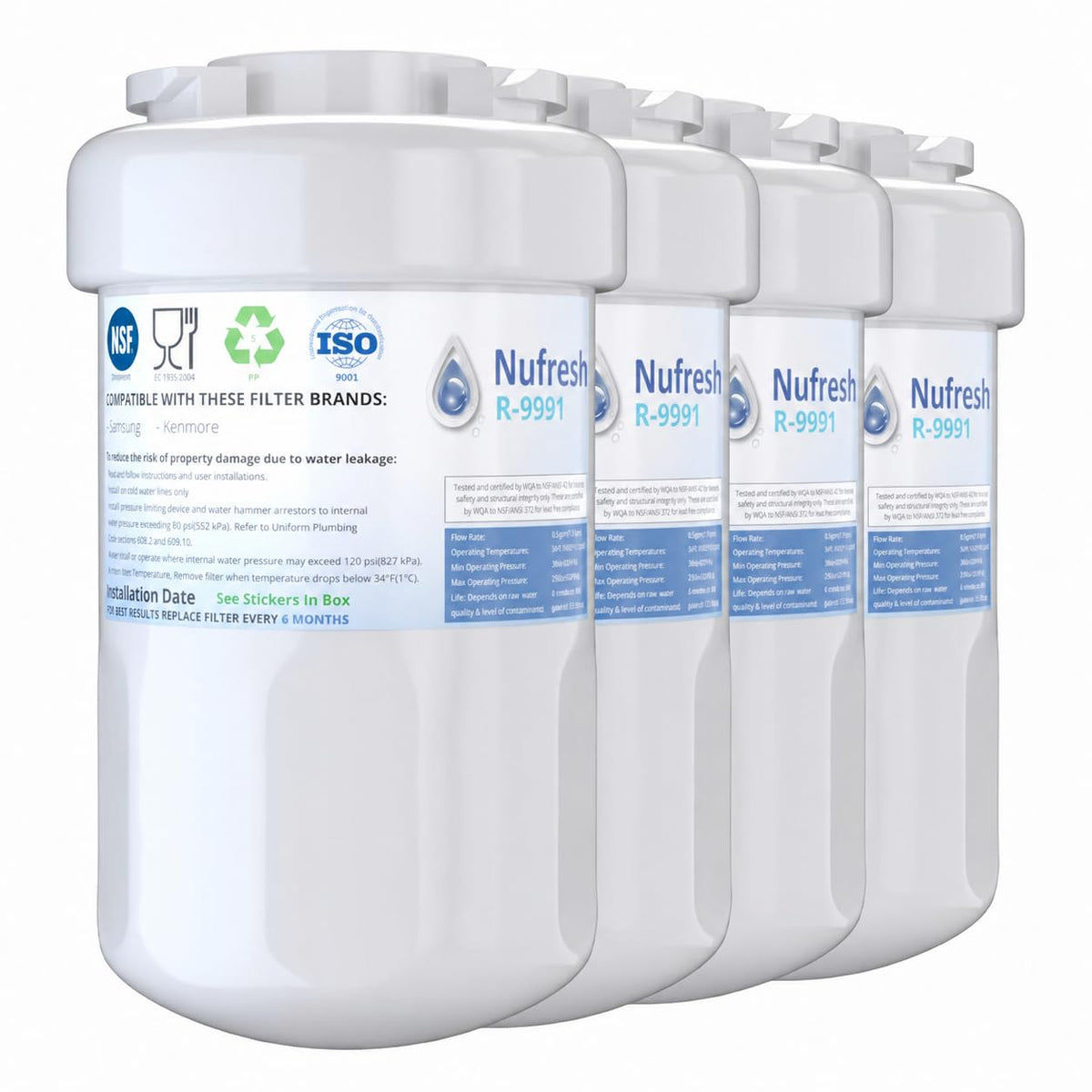 Refresh Refrigerator Water Filter Replacement (4 Count (Pack of 1))