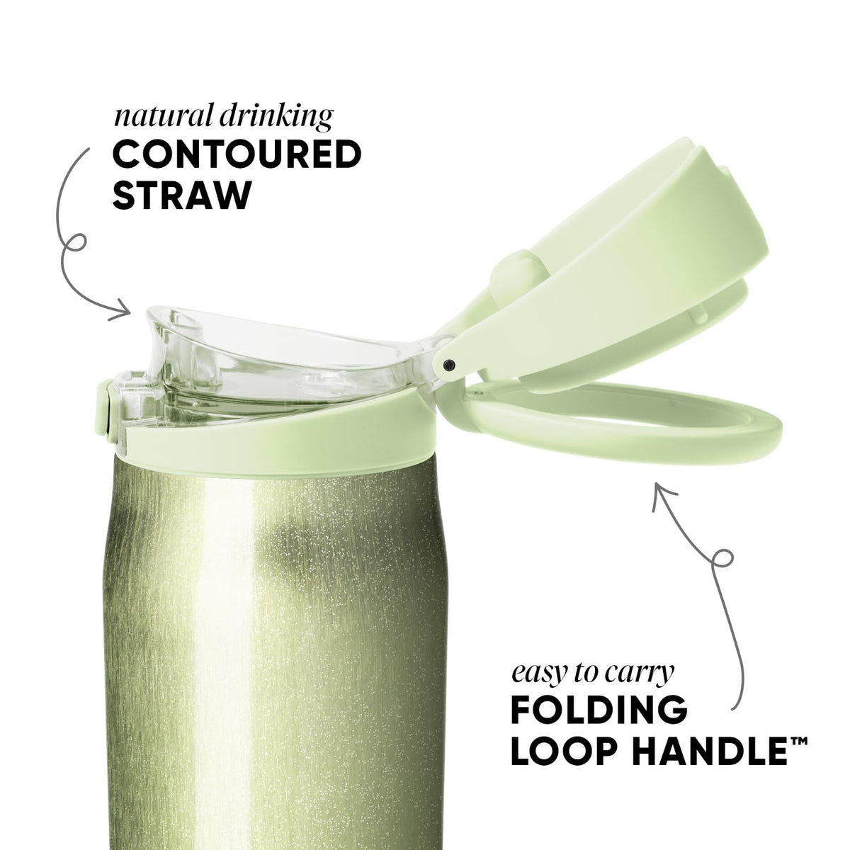 Water Bottle with Straw & Handle (30 Ounces / - Cateye: Key Lime)