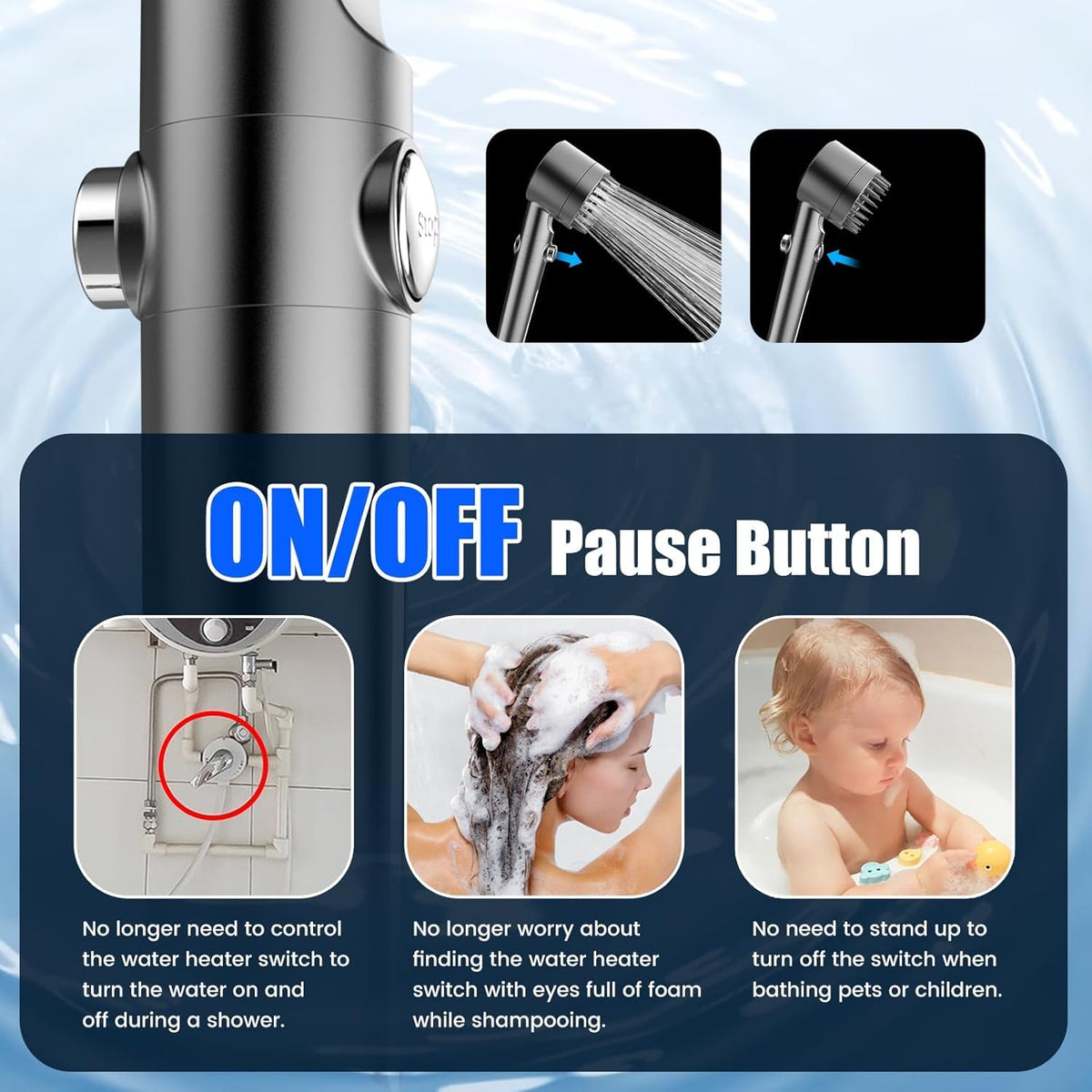 Filtered Shower Head with Handheld (Charcoal Gray)