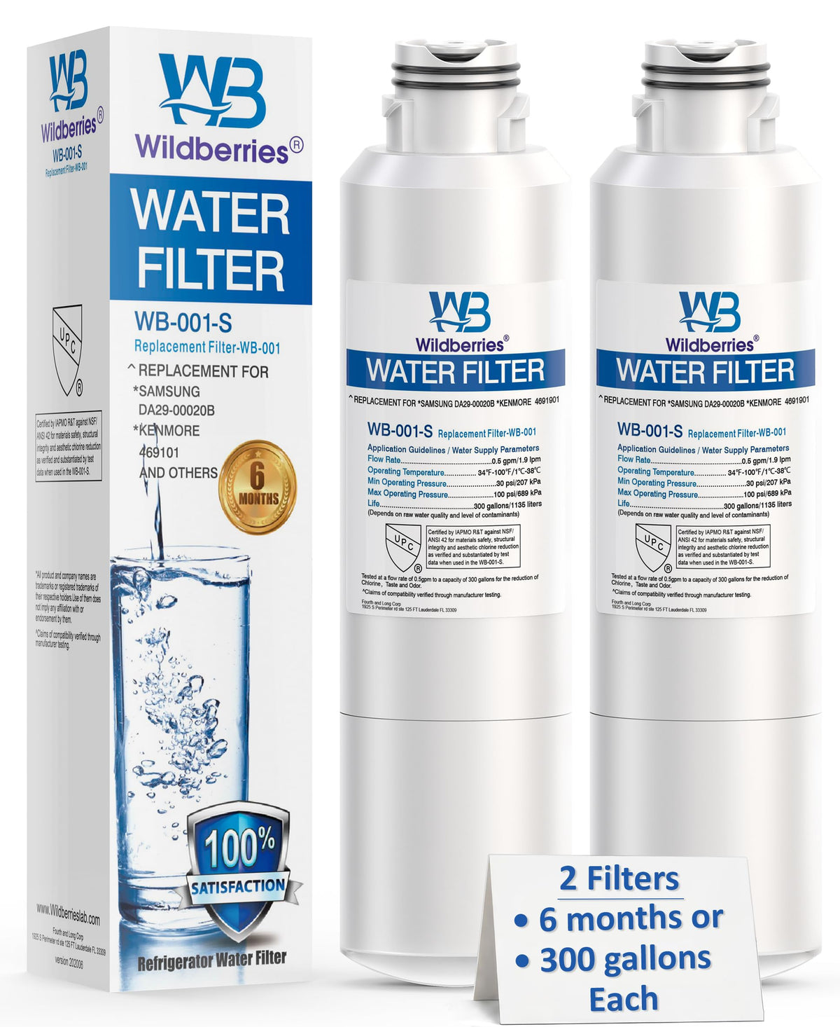 WB-001-S Filter Replacement for Samsung DA29-00020B, 2-Pack (2 Pack)