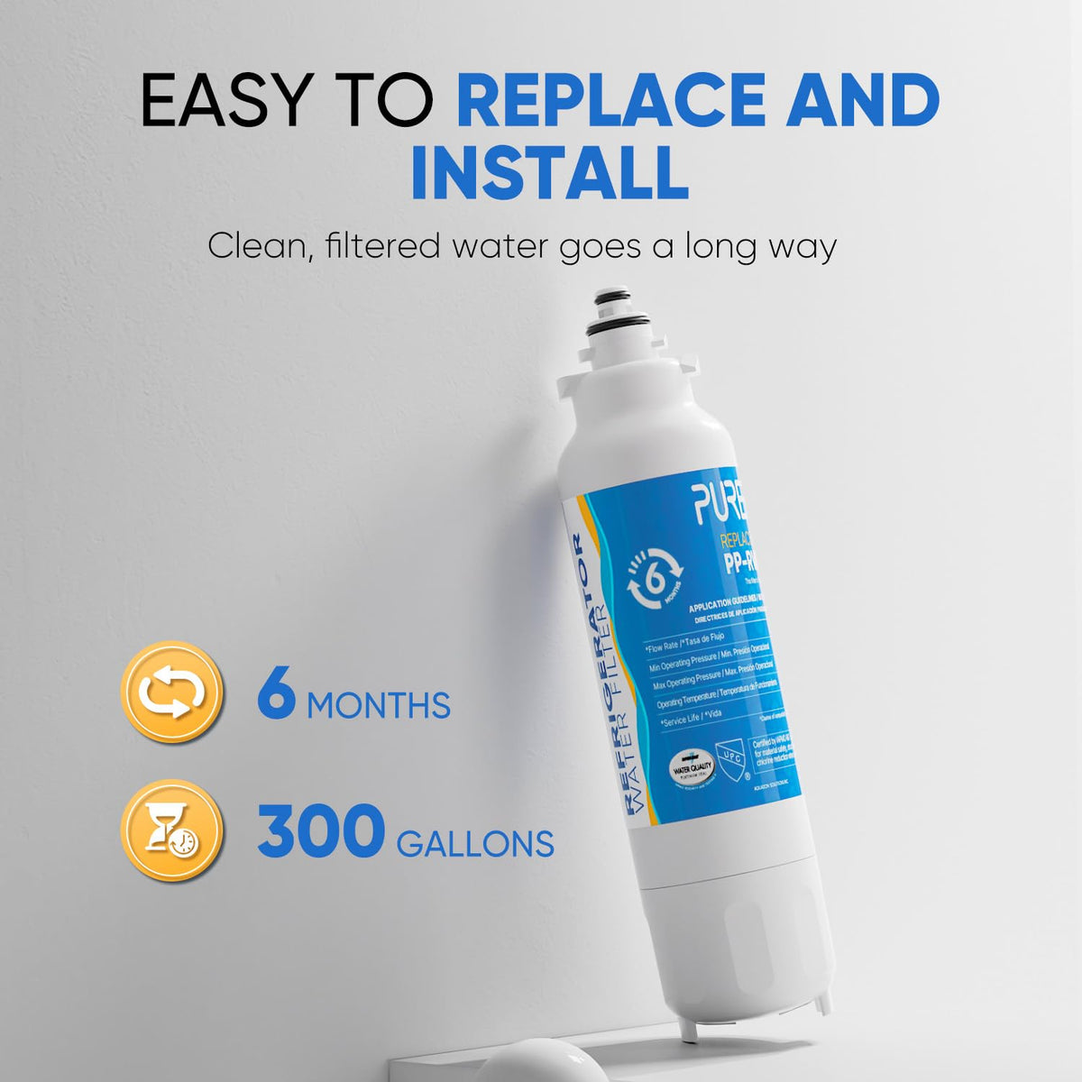 RWF3500A Water Filter Replacement for LG LT800P (Standard / 3 Count (Pack of 1))