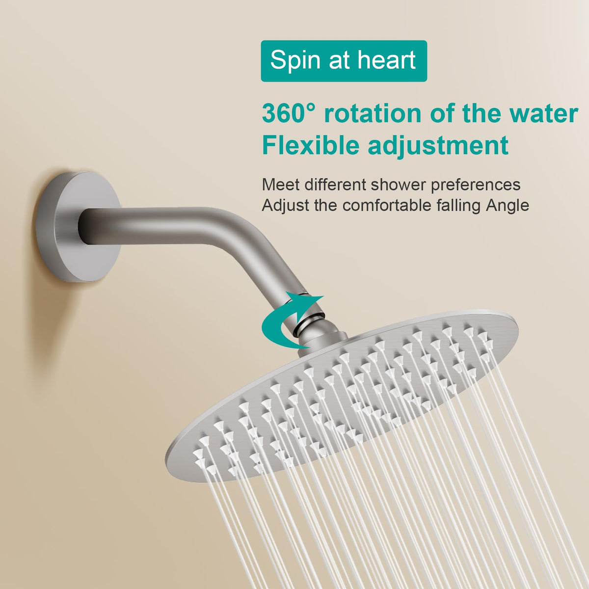 All Metal 6Inch Rain Shower Head (Brushed Nickel / 6 Inch)