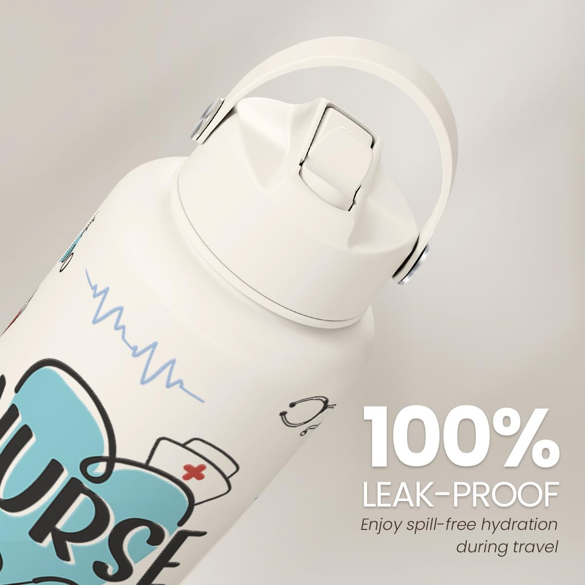 Nurse Water Bottle 32oz Stainless Steel Insulated with Lid (Nurse 1)