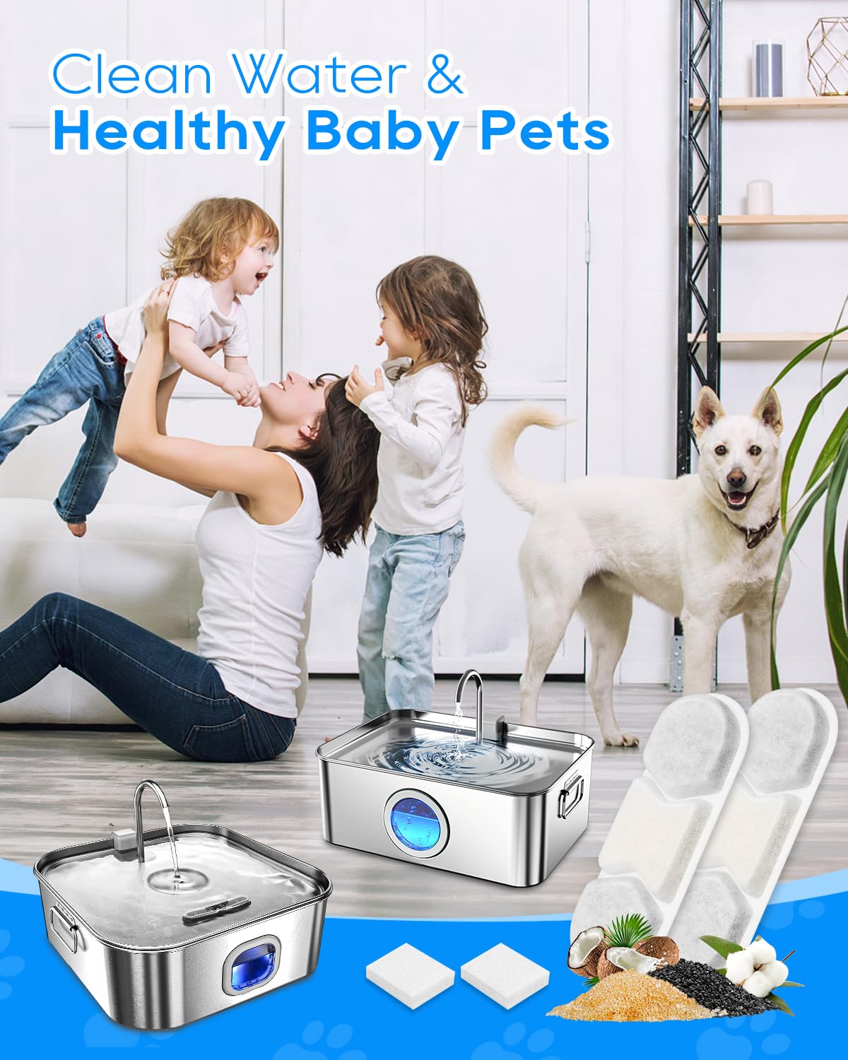 16+16 Pet Water Fountain Filter Compatible with MAILOFY WF120