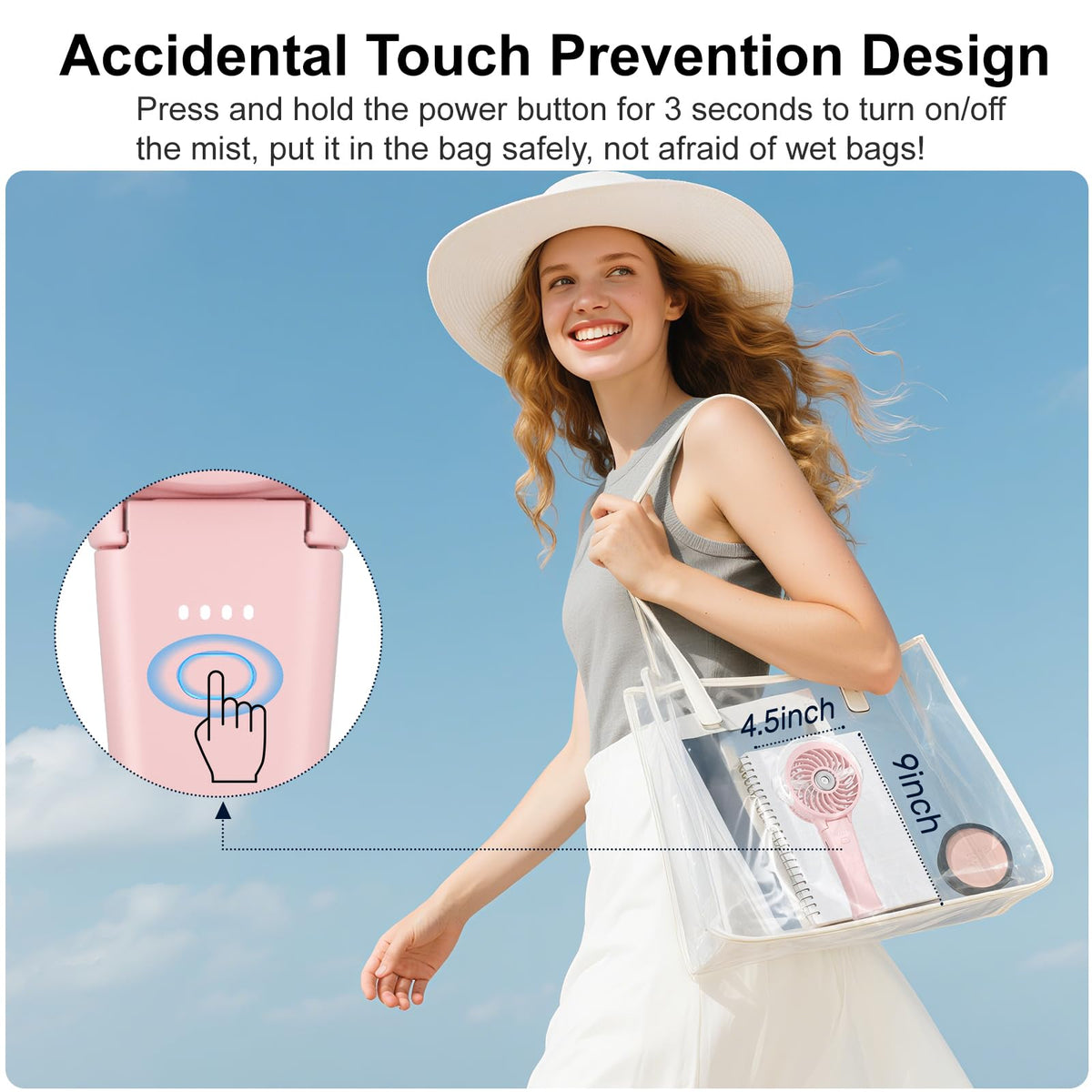 4000mAh Handheld Misting Fan (4000mAh / Pink)